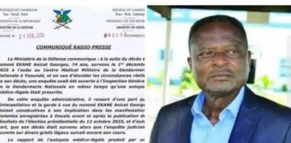 Décès d’Anicet Ekane