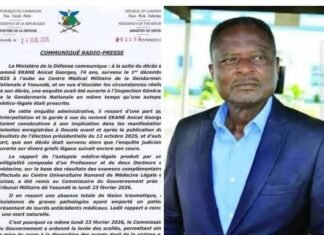 Décès d’Anicet Ekane