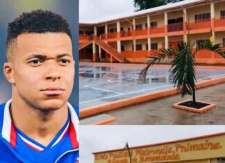 De retour au pays d’origine, Kylian Mbappé donne un visage plus reluisant à l’école publique de Bonendale.